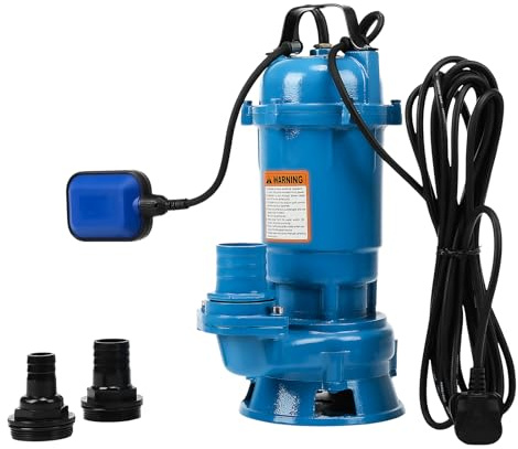 ISINEVER Flood Water Pump Heavy Duty Sewage Well Pond Drain Septic Sump Cesspool Grinding