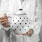 City to Cottage Ceramic 60 oz Teapot, Large Tea Pot for Bloomig and Loose Tea Leaf, Handcrafted Premium Teaware, White and Black Polka Dot Tea Pot for (5-6 Cups) Serving Tea, Teapot for Tea Lovers