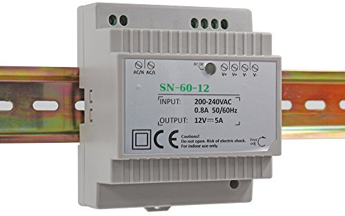 Auforua® Hutschienen Netzteil LED Trafo 230VAC / 12V DC 5A 60W; Konstantspannung DIN-Schiene Netzteil für LED Produkte 12V DC; Schaltnetzteil Hutschienennetzteil