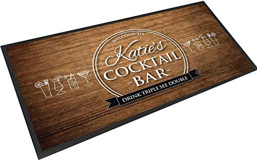 personnalisé Cocktail Bar Effet bois Tapis de couloir Tapis de comptoir