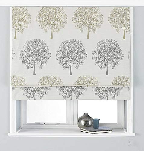 Riva Paoletti Oakdale Blackout Roman Blind, 91cm x 137cm, Cream Silver