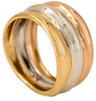 PRIORITY Ring aus 18-karätigem Gold mit Gelbgold, Weißgold und Roségold, Damenring 18 kt | Ring als Geschenk, Gelbgold, Weißgold, Rotgold
