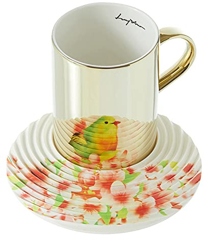 Luycho [UK] Mirror Cup & Wavy Saucer (Warbler 350ml)