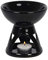 Sleek Modern Design Ceramic Black Deep Bowl Oil Burner - 12cm x 11.5cm (1 Pc.) - Perfect for Aromatherapy & Unique Home Decor