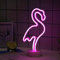 ZVO LED Rosa Flamingoförmige Neonlicht Schild, Neon Light Wandleuchte Zeichen Innen, Batterie/USB Wandkunst Leuchtreklame Decoration Schreibtisch Nachtlicht für Weihnachten Kinder Schlafzimmer Bar
