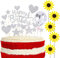 Allazone Happy Birthday Decoracion Tarta, Corazón Estrellas Globos Flores Decoracion Tarta Cumpleaños Cake Topper para Cumpleaños Baby Shower Fiesta Temática, Plata