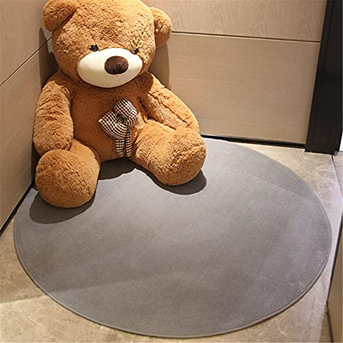 DUBENS Runde Teppichauflage, Bürobereich Teppich Verdickung Rutschfester Schreibtischstuhl Kreismatte,für Wohnzimmer Schlafzimmer Arbeitszimmer Indoor (Grau,100cm Rund)