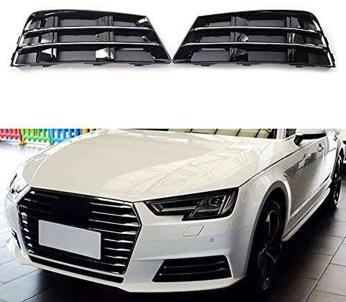 GZYF Cubierta de rejilla para parachoques delantero de coche, compatible con Audi A4 B9 2016-2018, cromada