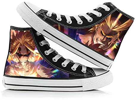 My Hero Academia Unisex Schnürschuhe aus Segeltuch, Anime MHA Merch Cosplay Schuhe, High Top Paar Doodle Schuhe, Mode Turnschuhe Casual Sneakers für Kinder Erwachsene, Typ 1, 37 EU