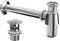Heilmetz® Universal Siphon+Ablaufgarnitur Set, Waschbecken Ablaufgarnitur mit Überlauf Edelstahl Röhrensiphon Geruchsverschluss Abfluss für Waschbecken,Waschtisch, Standard 1 1/4 x Ø66 mm, Chrom