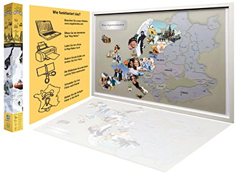 Europakarte mit Fotos, Alternative zu einer Weltkarte zum Rubbeln, Fotocollage gestalten, Fotocollage für Fotos von Europa