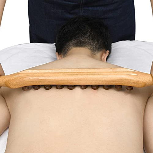 Blue Fish Muskelroller Massagestab,Massagegerät mit Zwei Perlenreihen | Tragbares Körpermassage- und Myofaszial-Release-Tool für Beine, Nacken, Waden, Oberschenkel, Schienbeine und Rücken