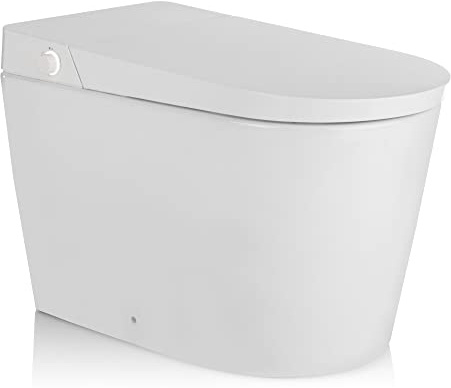 ALPHA BIDET UXT Pearl Bidet Toilet Combination | 1.28GPF Smart Toilet w/Next Gen Bidet | ADA Chair Height | Automatic Lid and Seat | Automatic Flushing | Endless Warm Water | 3 Year Warranty