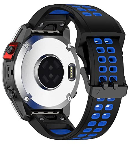 Tyogeephy Kompatibel mit Garmin Fenix 7X/Fenix 6X/6X Pro/Fenix 5X Puls/Fenix 3 HR/Descent MK1 Armband, Sanft Silikon Sport Armband für Männer Frauen
