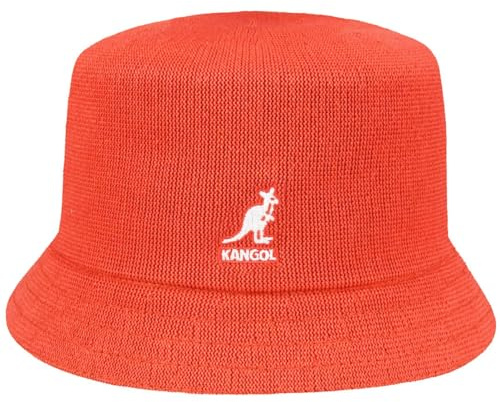 Kangol Tropic Bin Hut Stoffhut Fischerhut Anglerhut Clubhut Bucket Hat Musikerhut Damen/Herren - Sommer Frühling-Sommer - S (54-55 cm) orange