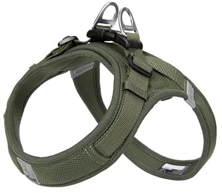 WINHYEPET Truelove Dog Harness Soft Mesh Reflective Breathable Step-In Dog Harness,Easy Adjustment Harness with Safety Buckle for Extra Small and Small Dogs, Vest Harness TLH3013(Moss Green,S)