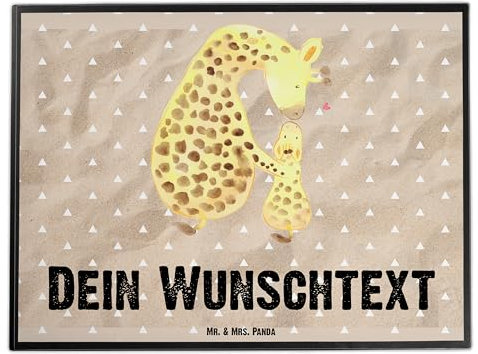 Mr. & Mrs. Panda Schreibtischauflage selbst gestalten Giraffe Kind - Personalisierte Geschenke, Mama, Lieblingsmensch, Tochter, Schreibtischunterlage personalisiert, Afrika, Sohn, mit Namen, Mutter
