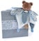 Doudou et Compagnie - Kollektion Bohaime – Schmusetuch Bär – 20 cm – Rosa und Weiß – sehr weiches Material – Geschenkidee zur Geburt – leicht zu greifen für Babys – Perfekter Begleiter – BN0342