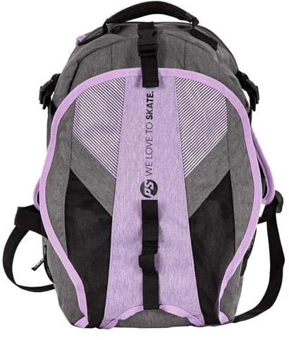 Powerslide Inline Skate Rucksack Fitness Grau/Lila, 42x27x12cm, ca. 13,5L