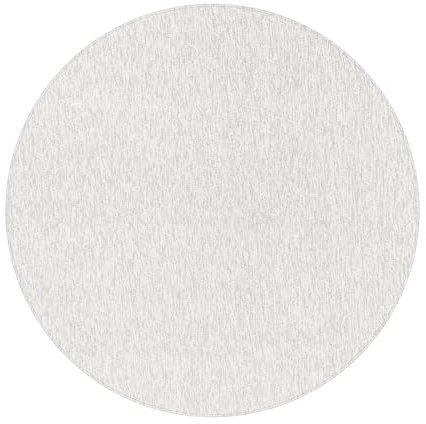 HomebyHome Teppich Wohnzimmer 120 cm Rund Creme Einfarbig Meliert Design - Schlafzimmer Teppich Kurzflor Extra Weich Pflegeleicht Teppiche Waschbar für Küche Esszimmer - Carpet Living Room