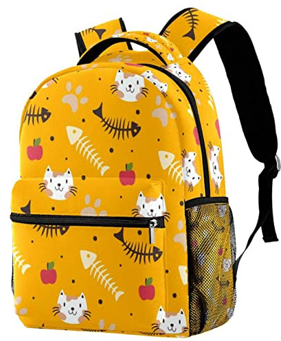 Fishbone Cat Yellow Leichter Rucksack Klassischer lässiger Tagesrucksack