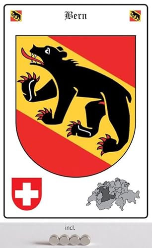 Metall Schild 20x30cm mit 4 Magneten Bern Wappen Blechschild