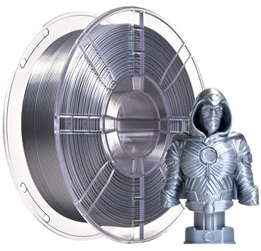 Filamento iBOSS PLA+, material de impresión 3D de filamento brillante, plata de seda, 1,75 mm+/-0.02 mm, 1 kg, 2,2 libras compatible con la mayoría de las impresoras FDM (plata de seda)
