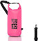 Dry Bag, Borsa Sacca Zaino Impermeabile Waterproof, chiusura a rotolo e tracolla, custodia impermeabile per cellulare e marsupio per Mare Barca Pesca Rafting Spiaggia Sport Acquatici (Pink, 10l)