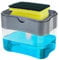 Maximex Schwamm-Caddy mit Pumpe 500ml, 2in1 Ablage & Spülmittelspender, Schwammablage mit Einhandbedienung, Optimale Dosierung, Spülmaschinengeeignet