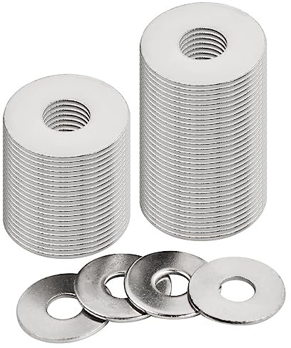 Hoxfly 50 pezzi M8 Rondelle Piatte, Rondelle Acciaio Inox A2, Rondelle Piatte In Acciaio, Rondella Acciaio Inox Rondella Piana, 24mm Rondella Metalliche,Grande Rondella Distanziatrice Per Viti Tenuta