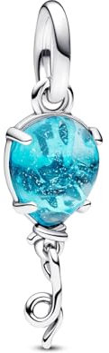 Feitery Adventskalender 2023 Charms Kompatibilität für Armband Bead Charm für Damen Weihnachtszeit (Blauer Murano-Glas Ballon)