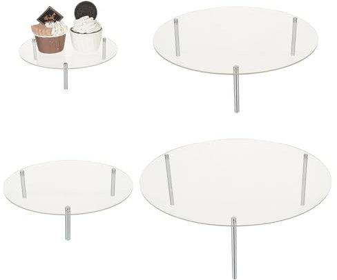 FINGERINSPIRE 4 Juegos Soporte Acrílico Redondo de Pastel para Mesa de Postre Soporte para Pastel de Cupcake Elevador para Mostrador de Postre para Bodas Cumpleaños Fiestas Candy Bar