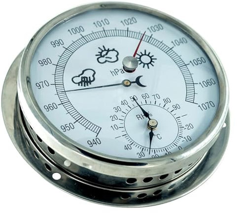Präzisions-Barometer, Bullaugen-Halterung, nautische Gezeitenuhr | Wetteruhr Station