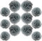 Ruidee 12 Stück Seidenpapier Pompoms 10in and 12in Papier Blumen Ball Dekorpapier Kit Papierblumen Pom Poms für Hochzeit,Geburtstage,Party Dekorationen (ZH/Gray)