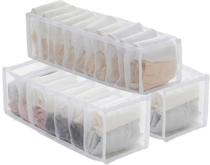 Unterwäsche Schubladen Organizer,Kleiderschrank Organizer Schublad,Schubladen Schrank Organizer Faltbar,Aufbewahrungsboxen für Socken und Unterwäsche (3 Stück)