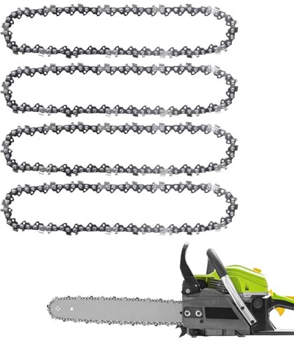 4pcs 14 Inch Chainsaw Chain 52 Drive Links, 3/8 LP Pitch Chainsaw Chain Replacement for Craftsman, Echo, Poulan, Ryobi, Worx 14 Inch Chainsaws, Steel Chainsaw Blade for Tree Trimming