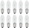 MZYOYO E10 LED Glühbirne,AC 10V-55V E10 LED Spitzkerzen LED Birnen für Schwibbogen,E10 LED Kerzen für Schwibbogen,Schwibbogen LED Kerzen 2100K Warmweiß,0,2W,3LM,Klar,10er Pack