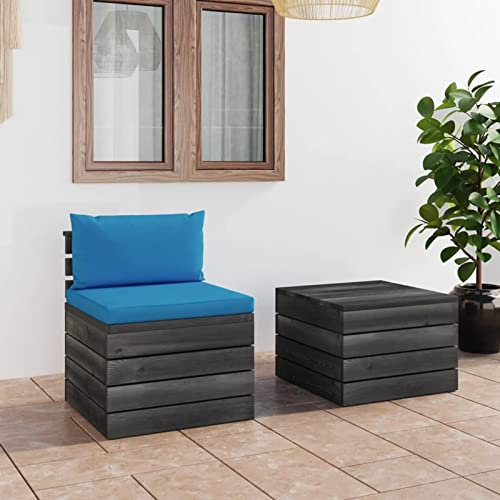 ARKEM 2-TLG. Garten-Sofagarnitur aus Paletten mit Kissen Outdoor Sitzgruppe Lounge Set Balkon Outdoor Furniture TerassenmöBel AußEn Lounge Kiefernholz - 3061663