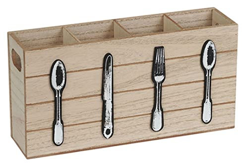 CUCUFA Porte-couverts 4 compartiments Ustensile Ustensile en bois Handlers Couvreries Couvreurs Couvertures Couvreries