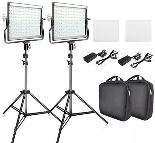 Kit de luz LED para vídeo L4500 Regulable 3200K-5600K 15W CRI 95 lámparas fotográficas de Estudio Panel de Metal con trípode para Disparar