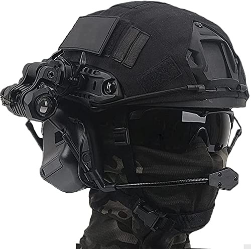 Fotrsta Outdoor CS Spiel Taktischer Helm, Militär-Stil Fast Schutz Helm Set Mit Airsoft Maske, Paintball Brille Taktischer Headset,Teleskop-Modell Army Militärstil Cs Spiel Set