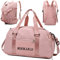 IEEILULU Sporttasche für Damen und Herren, 45L Sporttasche Groß Reisetasche Damen mit Schuhfach, Nassfach und Rucksackfunktion, Wasserdicht Reisetasche Gym Bag Trainingstasche (Rosa)