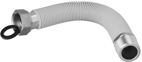 Ausziehbarer Wasserschlauch aus gewelltem Edelstahl, Länge 22,5 bis 30 cm, Anschlüsse 3/4 Zoll