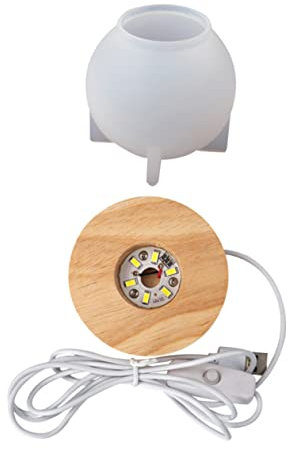 Hohopeti Diy Kristall Led Lichtform Holzsockel Für Schreibtischornament Wohnraumdekoration Handgemacht