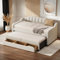 Cayipng Sofá cama de 90 x 200 cm, sofá cama de matrimonio transformable, canapé convertible, cama individual acolchada con contenedor deslizante, beige (sin colchón)