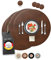 Lederfabrik Garnier® Tischsets Abwaschbar 4er-Set – Nachhaltig, Stabil & rutschfest – Edles recyceltes Leder, Made in Germany (Rund, Dunkelbraun)