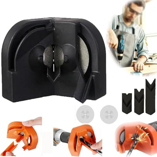 Grishay SharpMax Pro,Drill Bit Sharpener,Multipurpose Drill Bit Grinding Sharpener,Drill Bit Sharpening Tool,Drill Grinder Grinding Tool,Portable Grinding Blade Sharpening for All Bits (Black)