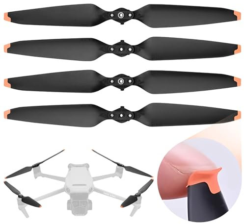 DERAY | Propeller für DJI Mavic 3 Drohne, DJI Mavic 3 Pro, Mavic 3 Classic, Cine | Leise Propeller 4 Stück / 2 Paar - TPU Spitze