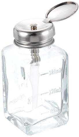 sourcing map Solvent Alcohol Dispensers 180ml(6.1oz) Push Down Liquid Dispenser Pump Bottle Sprinkler Head with Plastic Tube and Copper Core for Alcohol Solution