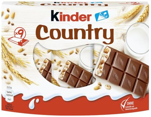 Kinder Country Riegel, 9 Riegel, 212 g (Packung mit 5)